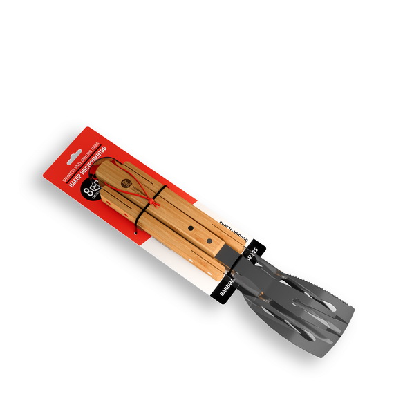 НАБОР ГРИЛЬМЕНА RED LINE  STAINLESS STEEL BBQ BAMBOO TOOLS SET